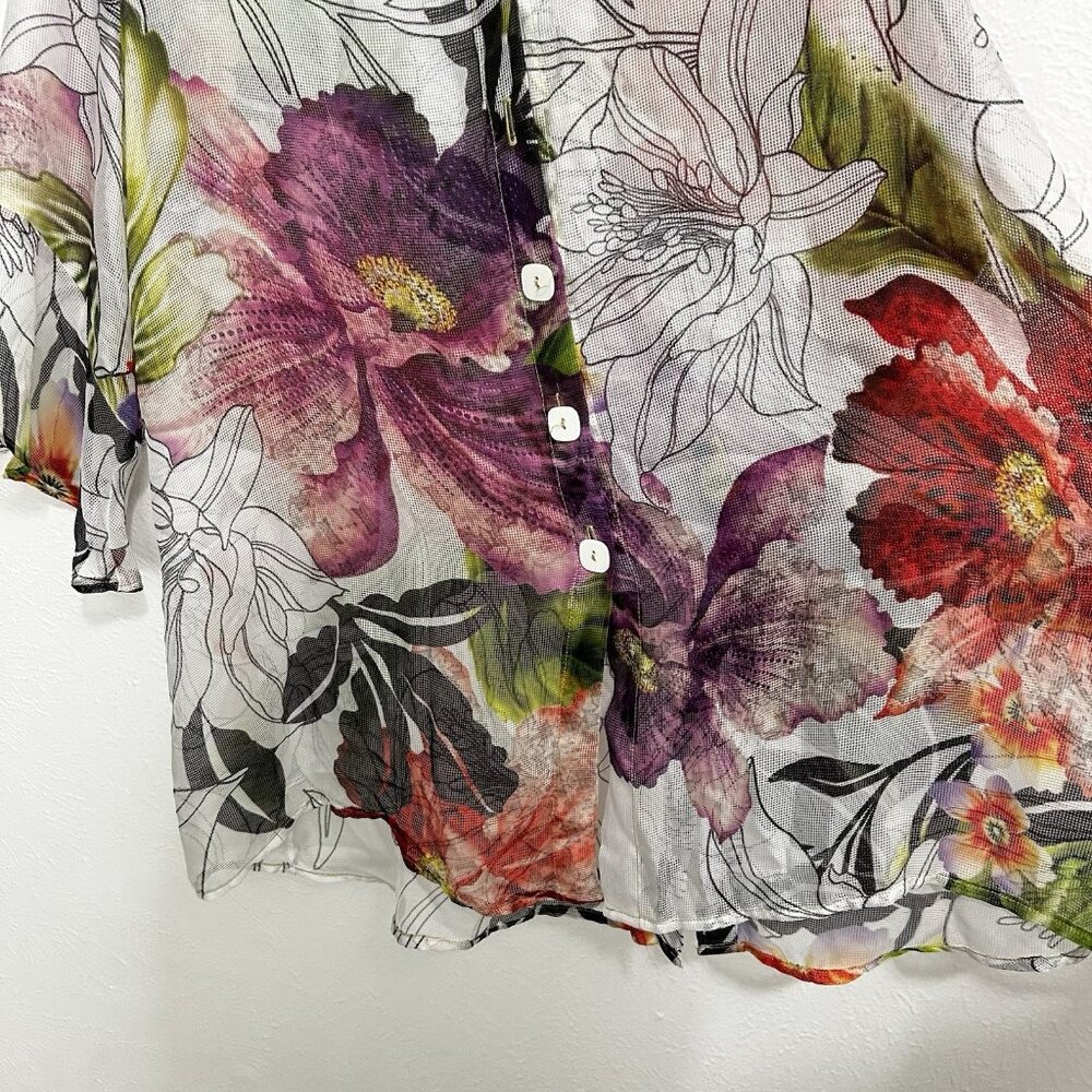 Ic Collection Floral Button-Down Blouse - image 6